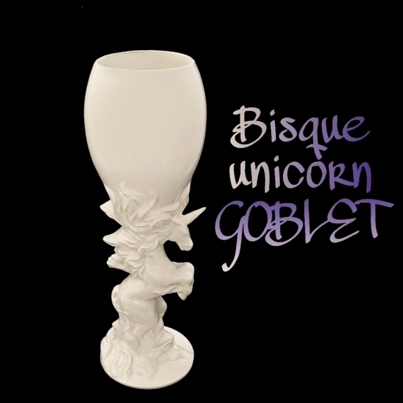 🎈4/$25 Handmade UNICORN paint yourself wine/ champagne ceramic glass - Picture 1 of 7